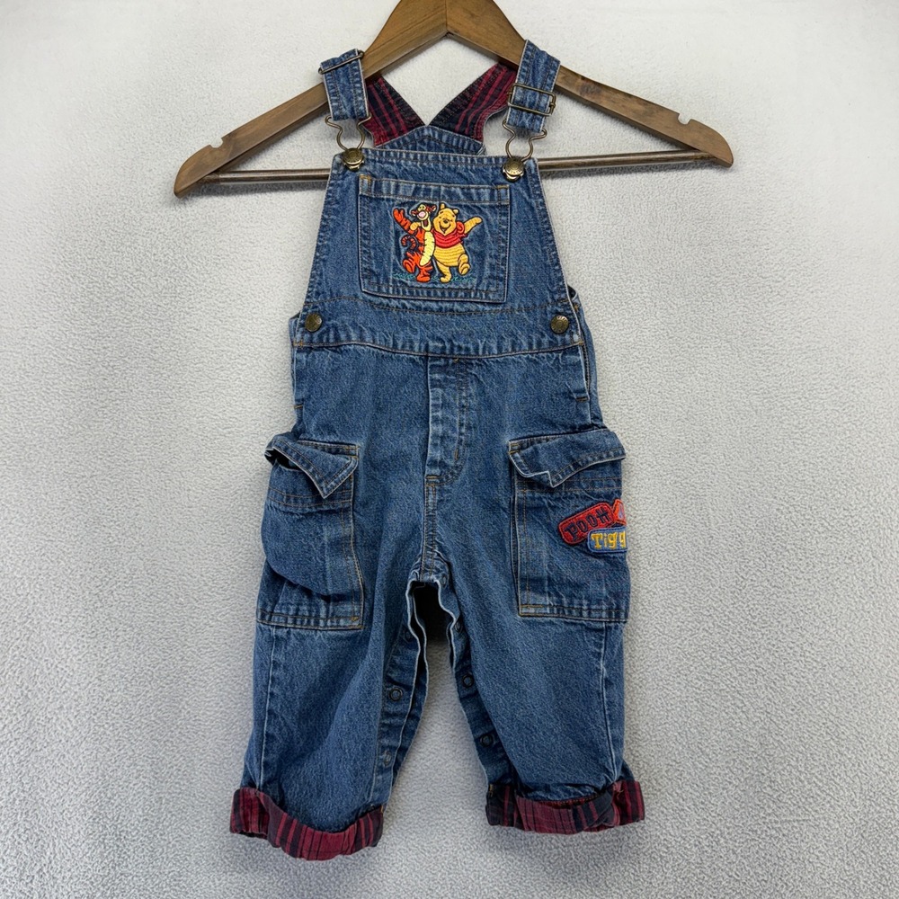 Vintage Winnie The Pooh Overalls Denim Size 12 Months Pooh Bear Tigger Disney